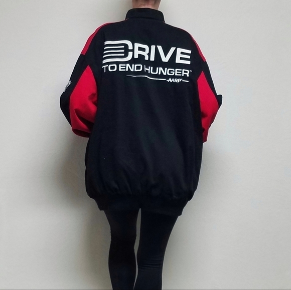 RARE Vintage Jeff Gordon Nascar Drive To End Hunger Black Red Cotton Jacket XXL - Picture 3 of 15